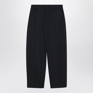 Alexander McQueen Wide navy blue wool trousers