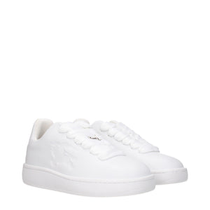 Burberry White Leather Low Tops