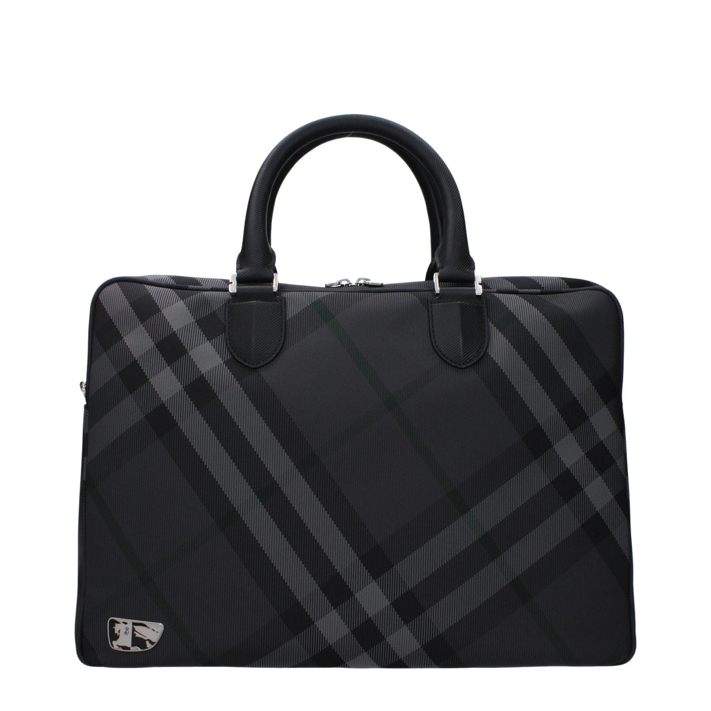 Burberry Gray Fabric Business And Laptop Bag