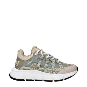 Versace Trigreca Barocco-Jacquard Beige GreenLow Tops Sneakers