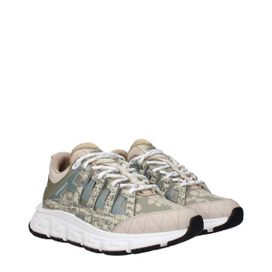 Versace Trigreca Barocco-Jacquard Beige GreenLow Tops Sneakers