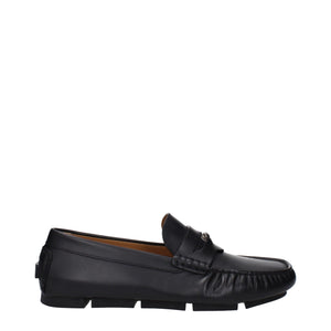 Versace Medusa Leather Slip-On Loafers Black
