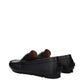 Versace Medusa Leather Slip-On Loafers Black