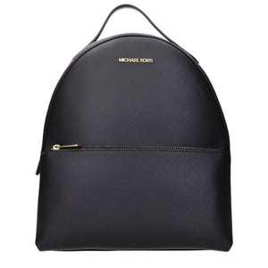 Michael Kors Black Leather Backpacks