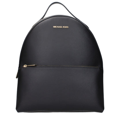 Michael Kors Black Leather Backpacks