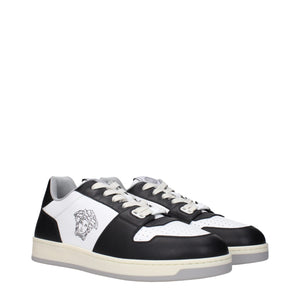 Versace Medusa Leather Low Tops Black and White