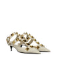 Valentino Garavani Beige Leather Stiletto Heels Sandals