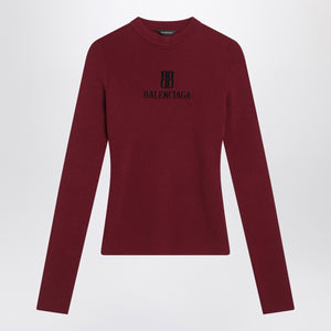 Balenciaga Ribbed burgundy Nano BB sweater