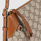 Gucci Emblem Small Shoulder Bag Beige Brown