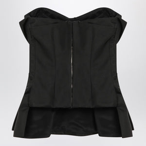 Alexander McQueen Black corset top in silk blend
