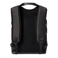 Black backpack on a light gray background