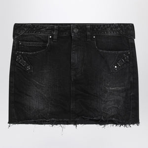 Balenciaga Balenciaga Washed black City mini denim skirt