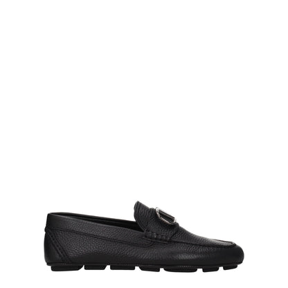 Valentino Garavani Black Leather Slip-On Loafers