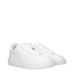 Burberry White Leather Low Tops