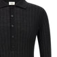 Saint Laurent Pointelle Wool Polo Shirt