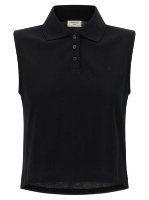 Saint Laurent Cassandre Embroidered Polo Shirt