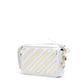 Off-White White/Gold  Metallic Stripe Mini Crossbody Bag