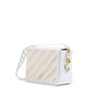 Off-White White/Gold  Metallic Stripe Crossbody Bag