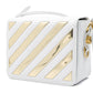 Off-White White/Gold  Metallic Stripe Crossbody Bag