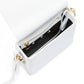 Off-White White/Gold  Metallic Stripe Crossbody Bag