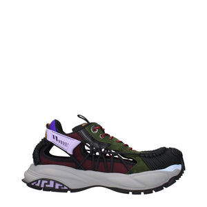 Versace Mercury Multicolor Leather Athletic Sneakers Army Plum Purple Palladium