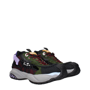 Versace Mercury Multicolor Leather Athletic Sneakers Army Plum Purple Palladium