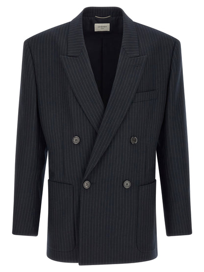 Saint Laurent Pinstriped Double-breasted Blazer