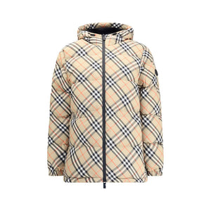 Burberry Hooded Check Down Jacket