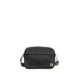 Fendi FF leather and canvas Shoulder Bag
