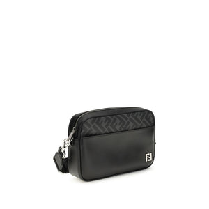 Fendi FF leather and canvas Shoulder Bag