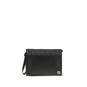Fendi Leather FF canvas Pouch