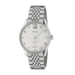 Gucci G-Timeless Automatic Watch 40mm Guilloche White