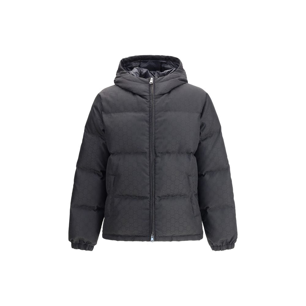 Gucci GG Patterned Nylon Canvas Padded Down Jacket Black