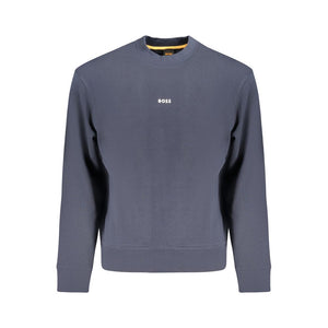 Hugo Boss Blue Cotton Men Sweater
