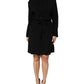 Emporio Armani Black Viscose Blend Shirt Style Belted  Dress