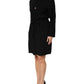 Emporio Armani Black Viscose Blend Shirt Style Belted  Dress