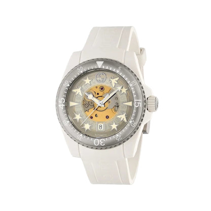 Watch with a detailed face on a light gray background