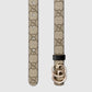Gucci Reversible GG Marmont Thin Belt Beige Black