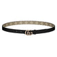 Black belt with beigeGG logo on a light gray background