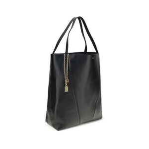 Chloé Spin Large Leather Tote Bag Black