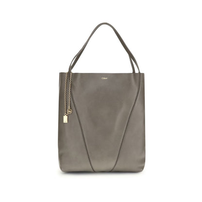 Chloé Spin Large Leather Tote Bag Green