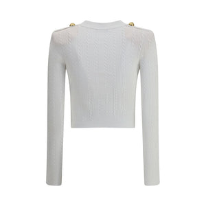 Balmain Ribbed and braided Cardigan