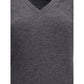 Brunello Cucinelli Long sleeve wool ribbed jersey T-shirt with shiny trim