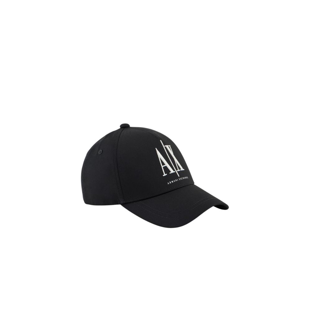 Armani Exchange Black Cotton Caps Baseball Hat
