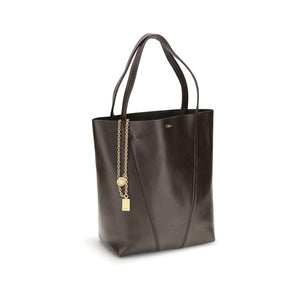 Chloé Spin Leather Shoulder Bag Kohl Brown