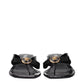 Versace Black Leather Stiletto Heels Sandals