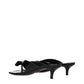 Versace Black Leather Stiletto Heels Sandals