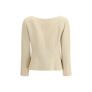 Valentino Short Jacket in Plain Wool Tweed
