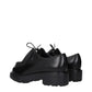 Prada Black Leather Oxfords And Derbies