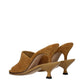 Jacquemus Suede Leather Stiletto Heels Sandals Light Brown